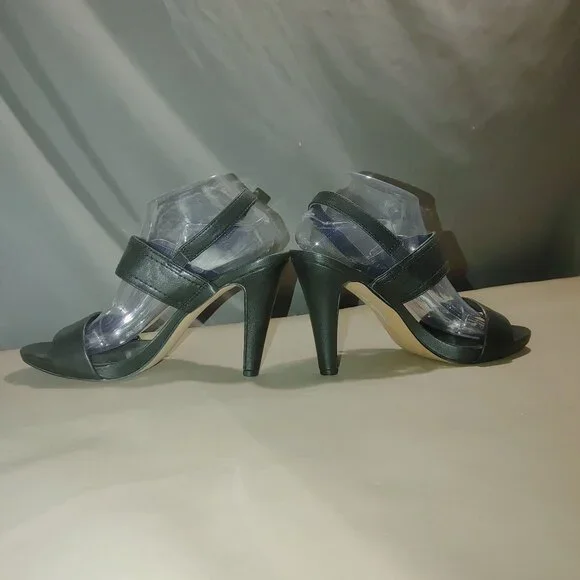 Black High Heel  Karl Lagerfeld Sandals Ankle Strap Slip On Open Toe Womens - Picture 8 of 8